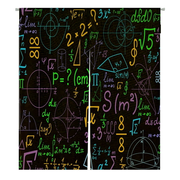 ABPHQTO Formulas Calculations Math Colorful Endless Japanese Noren Curtain Doorway Door Window Treatment Curtains Cotton Linen Curtain 105x120 cm