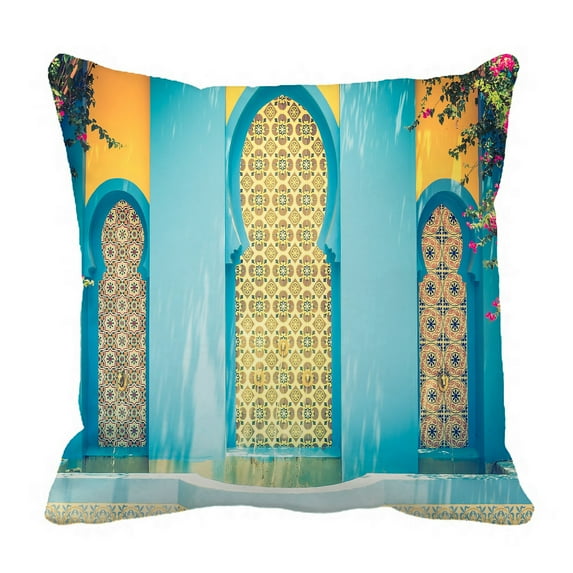 ABPHQTO Fountain Morocco Vintage Filter Pillow Case Pillow Cover Pillow Protector Two Sides For Couch Bed 16x16 Inch