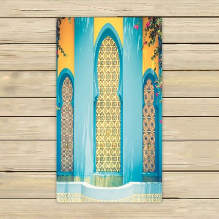 ABPHQTO Fountain Morocco Vintage Filter Towels Beach Bath Pool Sprot Travel Hand Spa Towel 16x28 Inch