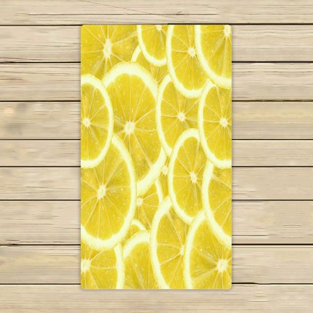 ABPHQTO Fresh Yellow Lemon Towels Beach Bath Pool Sprot Travel Hand Spa Towel 16x28 Inch