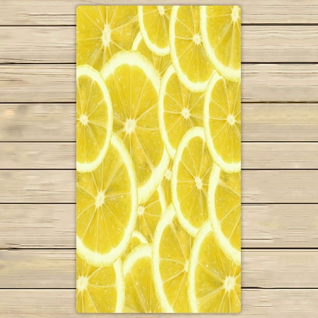 ABPHQTO Fresh Yellow Lemon Towels Beach Bath Pool Sprot Travel Hand Spa Towel 30x56 Inch