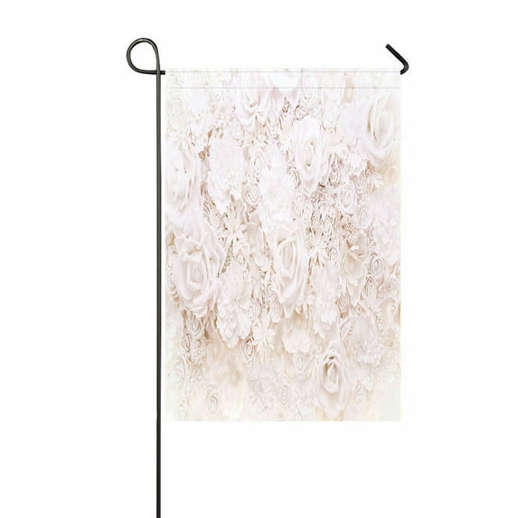 ABPHQTO Full Of White Roses Home Outdoor Garden Flag House Banner Size 12x18 Inch