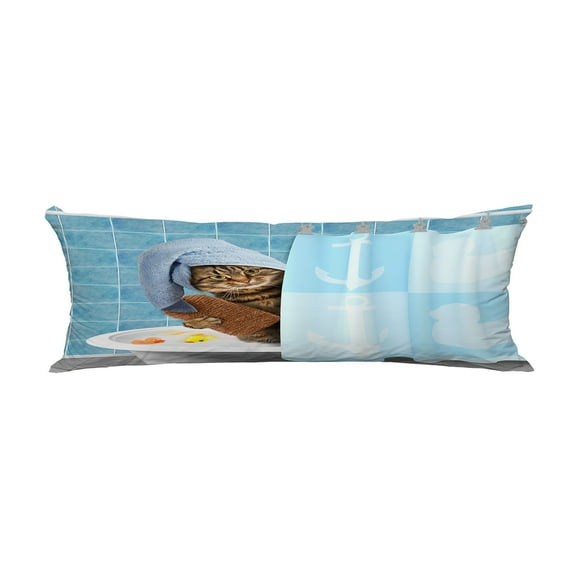ABPHQTO Funny Cat Taking Bath Body Pillow Covers Pillow Case Protector Pillowcase 20x60 Inch