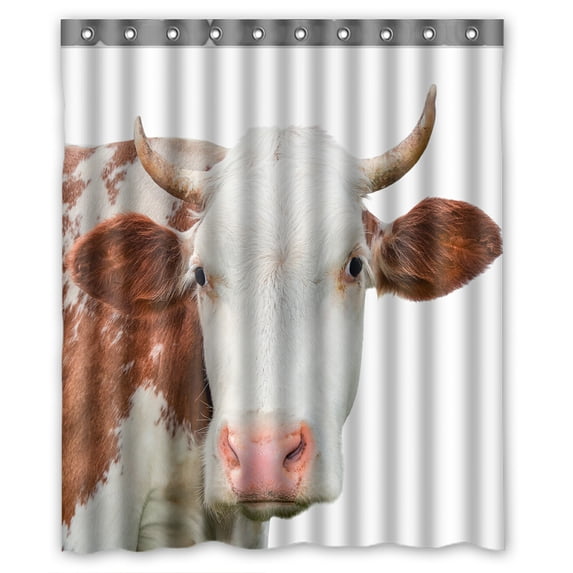 ABPHQTO Funny Cow Looking At The Camera Waterproof Polyester Shower Curtain and Hooks For Home Decor 60x72 Inch