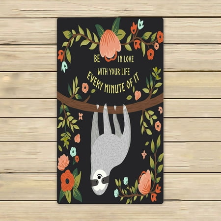 ABPHQTO Funny Sloth Tree Baby Flowers Branch Cartoon Animal Towels Beach Bath Pool Sprot Travel Hand Spa Towel 16x28 Inch