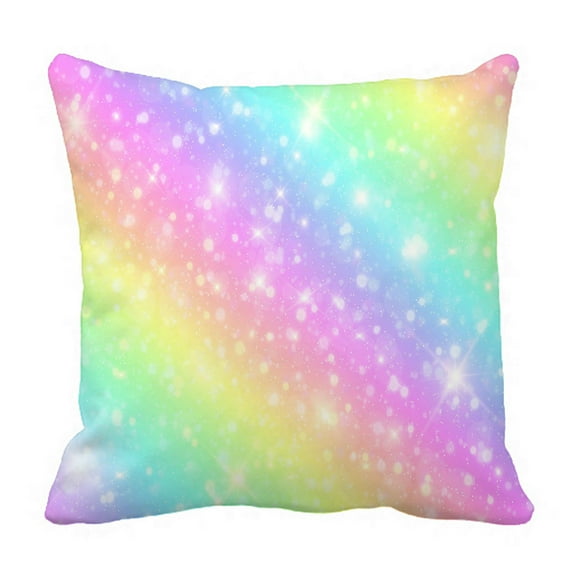 ABPHQTO Galaxy Fantasy Unicorn Rainbow Pastel Clouds Sky Pillow Case Pillow Cover Pillow Protector Two Sides For Couch Bed 16x16 Inch