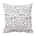 thumbnail image 1 of ABPHQTO Gamer Doodle White Gadgets Pillow Case Pillow Cover Pillow Protector Two Sides For Couch Bed 16x16 Inch, 1 of 1