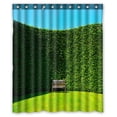 thumbnail image 1 of ABPHQTO Garden Hedges With A Wooden Bench Waterproof Polyester Shower Curtain and Hooks For Home Decor 60x72 Inch, 1 of 1