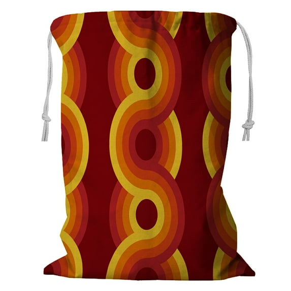 ABPHQTO Geometric Vintage Storage Basket Laundry Bag with Drawstring 18x24 Inch