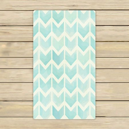 ABPHQTO Geometric Watercolor Chevron Pattern Towels Beach Bath Pool Sprot Travel Hand Spa Towel 16x28 Inch