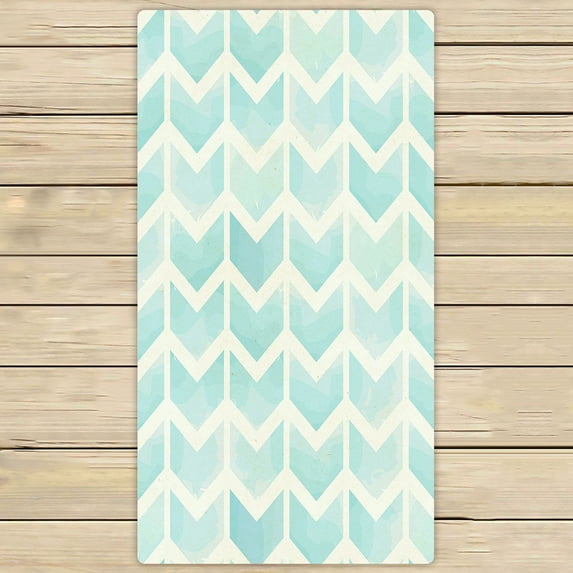 ABPHQTO Geometric Watercolor Chevron Pattern Towels Beach Bath Pool Sprot Travel Hand Spa Towel 30x56 Inch