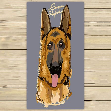 ABPHQTO German Shepherd Painting Poster Towels Beach Bath Pool Sprot Travel Hand Spa Towel 30x56 Inch