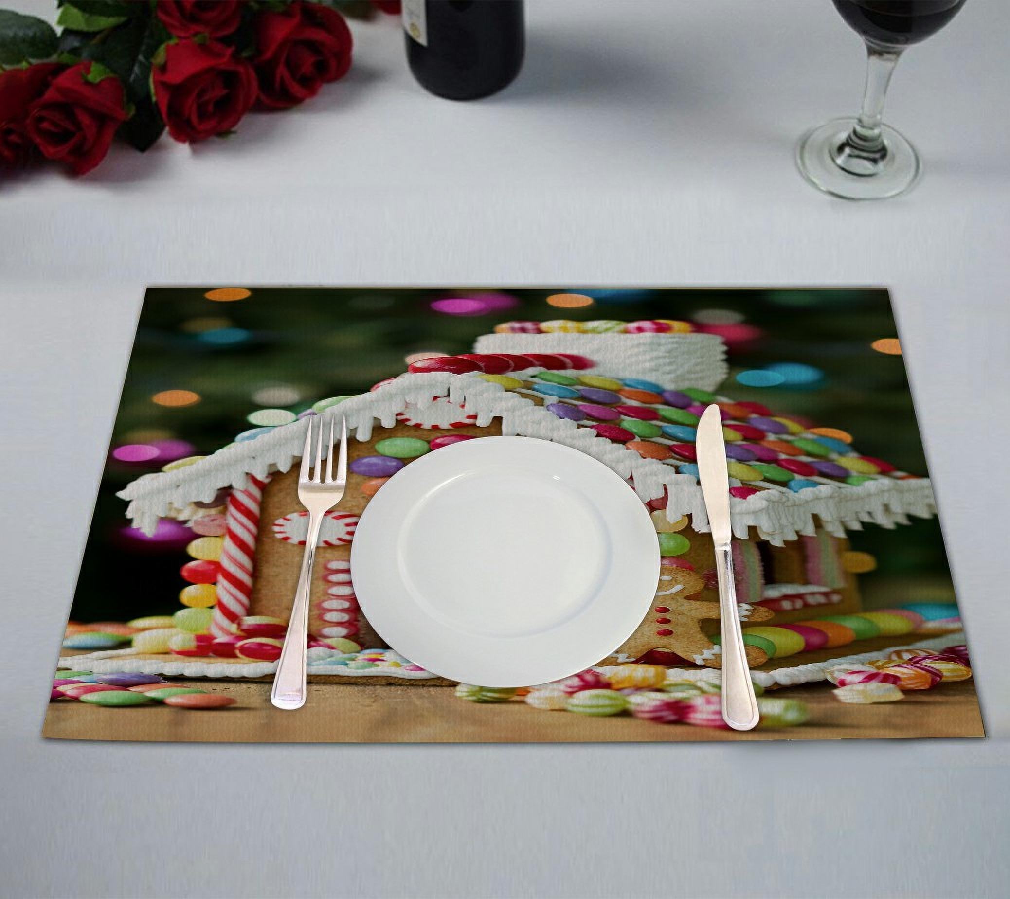ABPHQTO Gingerbread House Placemat 12x18 Inch,Set of 2 Table Placemats