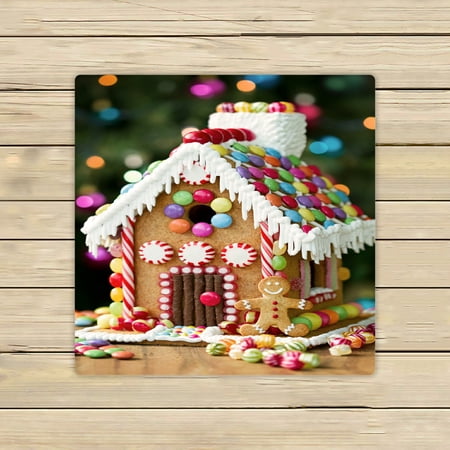 ABPHQTO Gingerbread House Towels,Beach Bath Pool Sprot Travel Hand Spa Towel 13x13 Inch