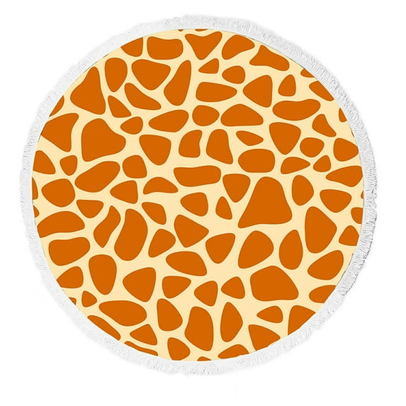 ABPHQTO Giraffe Skin Orange And Yellow Spots Safari Zoo Jungle Beach Towel Beach Blanket with Tassels Beach Throw Towel Yoga Mat Picnic Blanket