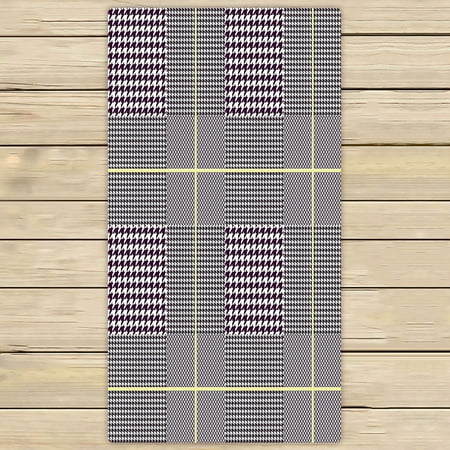 ABPHQTO Glen Plaid Pattern Towels Beach Bath Pool Sprot Travel Hand Spa Towel 30x56 Inch