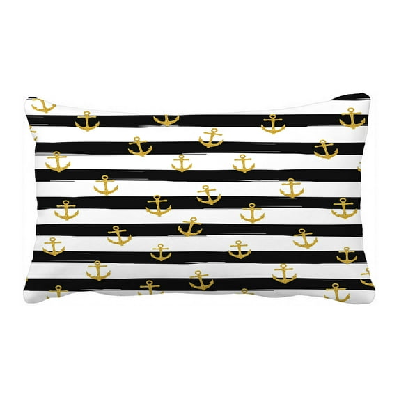 ABPHQTO Gold Glittering Confetti Stripe Pillow Case Pillow Cover Pillow Protector Two Sides For Couch Bed 20x30 Inch
