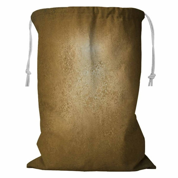 ABPHQTO Gold Luxury Rich Texture Elegant Antique Paint On Wall Storage Basket Laundry Bag with Drawstring 24x32 Inch