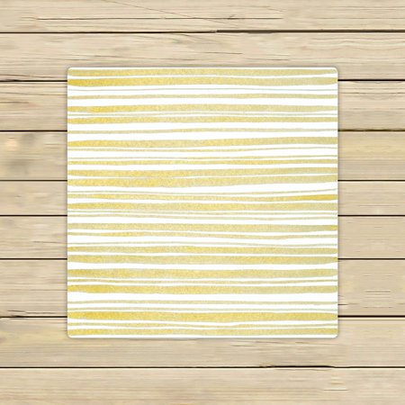 ABPHQTO Gold Stripes Striped Vertical Direction Towels,Beach Bath Pool Sprot Travel Hand Spa Towel 13x13 Inch