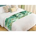thumbnail image 1 of ABPHQTO Golden Dark Green Mixed Acrylic Paints Marble Texture Bed Runner Bedding Scarf Bed Decoration 20x95 inch, 1 of 1