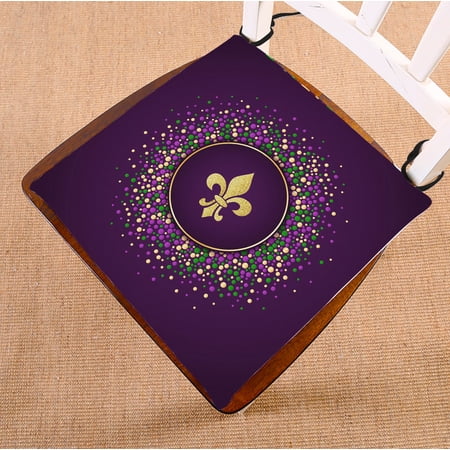 ABPHQTO Golden Glitter Fleur De Lis Chair Pad Seat Cushion Chair Cushion Floor Cushion Two Sides Printing 20x20 Inch