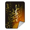 thumbnail image 1 of ABPHQTO Golden Music Theme Various Notes Fleece Blanket Fleece Back Throw Blanket 58x80inch, 1 of 1