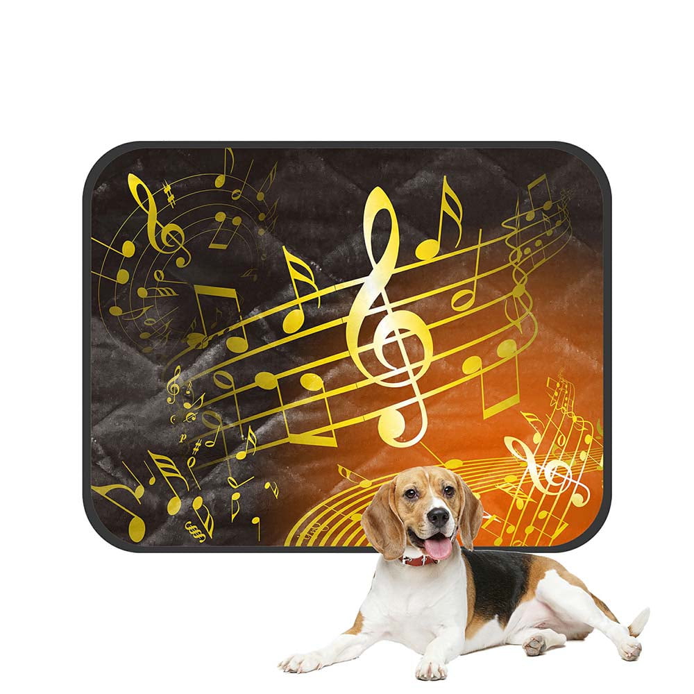 ABPHQTO Golden Music Theme Various Notes Pet Dog Cat Bed Pee Pads - Main Image