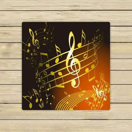 ABPHQTO Golden Music Theme Various Notes Towels,Beach Bath Pool Sprot Travel Hand Spa Towel 13x13 Inch