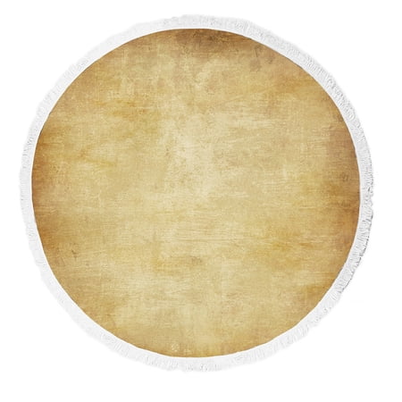 ABPHQTO Golden Space Round Beach Blanket with Tassels Beach Throw Towel Yoga Mat Picnic Blanket
