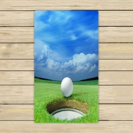 ABPHQTO Golf Ball On Dark Towels Beach Bath Pool Sprot Travel Hand Spa Towel 16x28 Inch