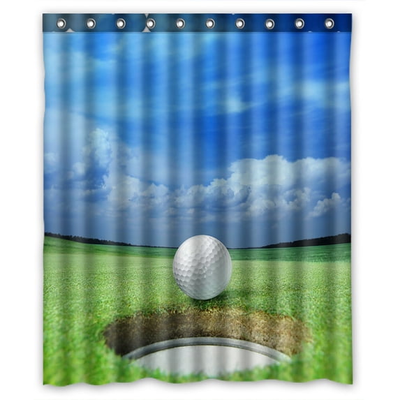 ABPHQTO Golf Ball On Dark Waterproof Polyester Shower Curtain and Hooks For Home Decor 60x72 Inch