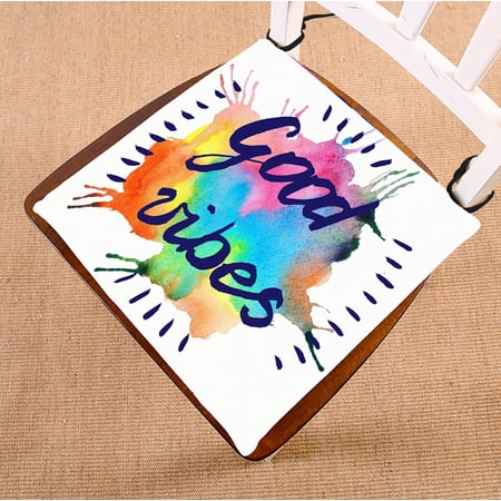 ABPHQTO Good Vibes Raster Chair Pad Seat Cushion Chair Cushion Floor Cushion Two Sides Printing 16x16 Inch