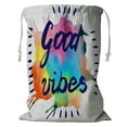 thumbnail image 1 of ABPHQTO Good Vibes Raster Storage Basket Laundry Bag with Drawstring 24x32 Inch, 1 of 3