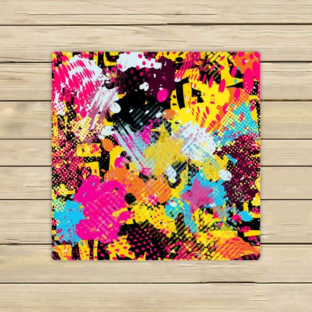 ABPHQTO Graffiti Bright Psychedelic Towels,Beach Bath Pool Sprot Travel Hand Spa Towel 13x13 Inch