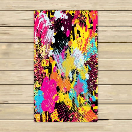 ABPHQTO Graffiti Bright Psychedelic Towels,Beach Bath Pool Sprot Travel Hand Spa Towel 16x28 Inch
