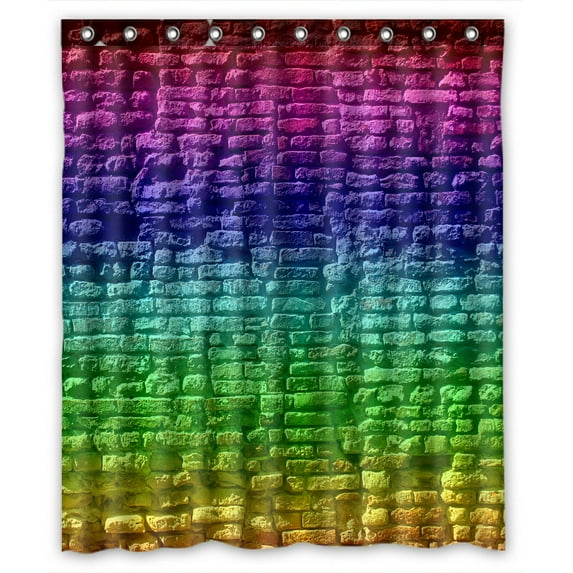 ABPHQTO Graffiti Old Vintage Grungy Brick Wall Urban Art City Street Artistic Waterproof Polyester Shower Curtain and Hooks For Home Decor 60x72 Inch