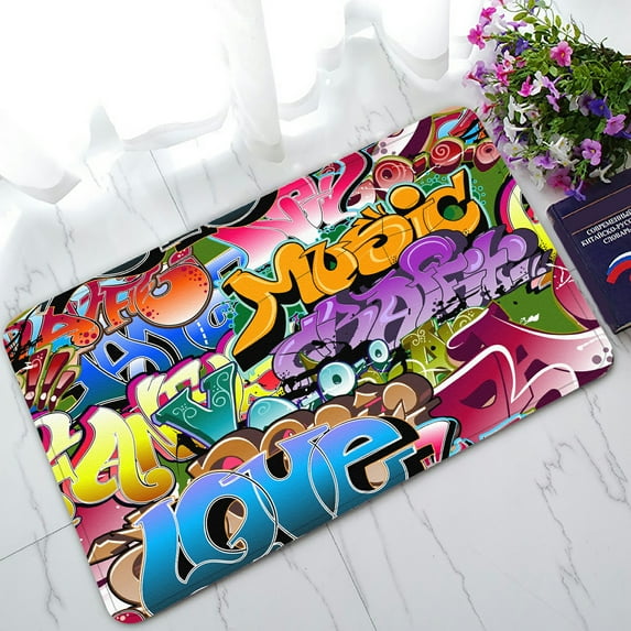 ABPHQTO Graffiti Urban Art Doormat Entrance Rug Area Rug Floor Mat Home Decor 30 x 18 Inch