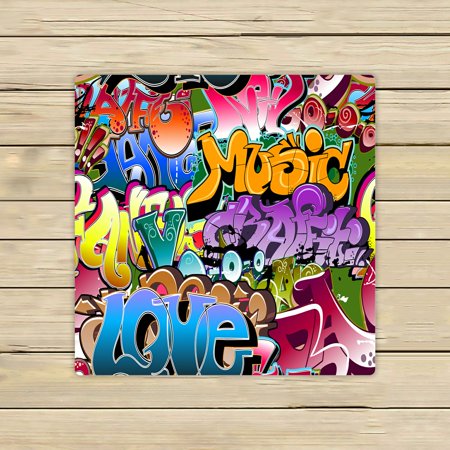 ABPHQTO Graffiti Urban Art Towels,Beach Bath Pool Sprot Travel Hand Spa Towel 13x13 Inch