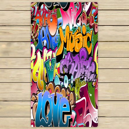 ABPHQTO Graffiti Urban Art Towels,Beach Bath Pool Sprot Travel Hand Spa Towel 30x56 Inch