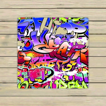 ABPHQTO Graffiti Wall Abstract Towels Beach Bath Pool Sprot Travel Hand Spa Towel 13x13 Inch