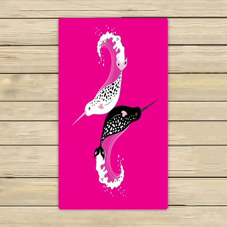 ABPHQTO Graphics Of Narwhals On A Pink Towels,Beach Bath Pool Sprot Travel Hand Spa Towel 16x28 Inch
