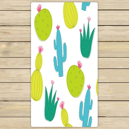 ABPHQTO Green Turquoise Mint Cactus Towels,Beach Bath Pool Sprot Travel Hand Spa Towel 30x56 Inch