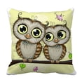 thumbnail image 1 of ABPHQTO Greeting Card With Two Cute Cartoon Owls Pillow Case Pillow Cover Pillow Protector Two Sides For Couch Bed 18x18 Inch, 1 of 1