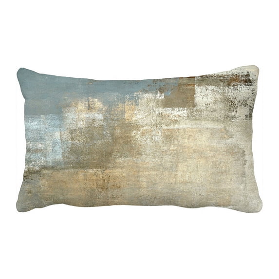 ABPHQTO Grey Beige Art Painting Pillow Case Pillow Cover Pillow Protector Two Sides For Couch Bed 20x30 Inch