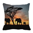 thumbnail image 1 of ABPHQTO Group Elephant Africa Pillow Case Pillow Cover Pillow Protector Two Sides For Couch Bed 16x16 Inch, 1 of 1