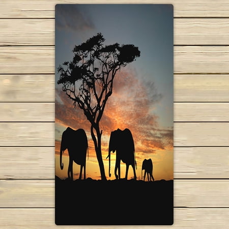 ABPHQTO Group Elephant Africa Towels Beach Bath Pool Sprot Travel Hand Spa Towel 30x56 Inch