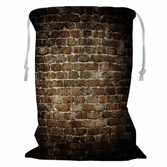 ABPHQTO Grunge Brick Wall Storage Basket Laundry Bag with Drawstring 24x32 Inch