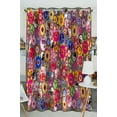 thumbnail image 1 of ABPHQTO Grunge S Bright Colorful S Icons Window Curtain Kitchen Curtain Window Drapes Panel 52x84 inch (One Piece), 1 of 1