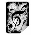 thumbnail image 1 of ABPHQTO Gunge Black Music Notes Fleece Blanket Fleece Back Throw Blanket 58x80 inch, 1 of 1