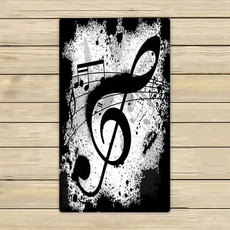ABPHQTO Gunge Black Music Notes Towels,Beach Bath Pool Sprot Travel Hand Spa Towel 16x28 Inch